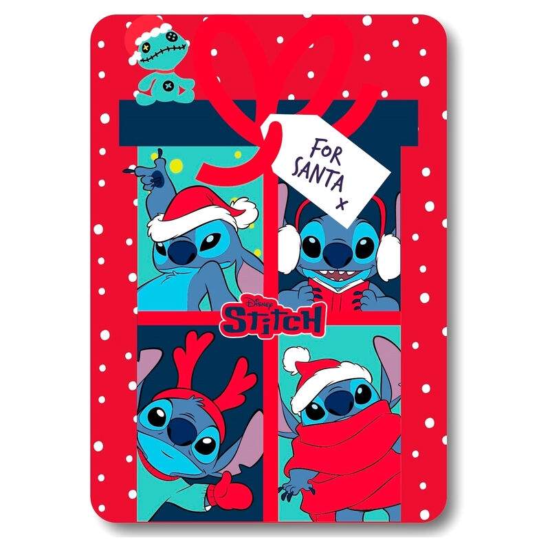 Disney Stitch juletæppe med polarmotiv