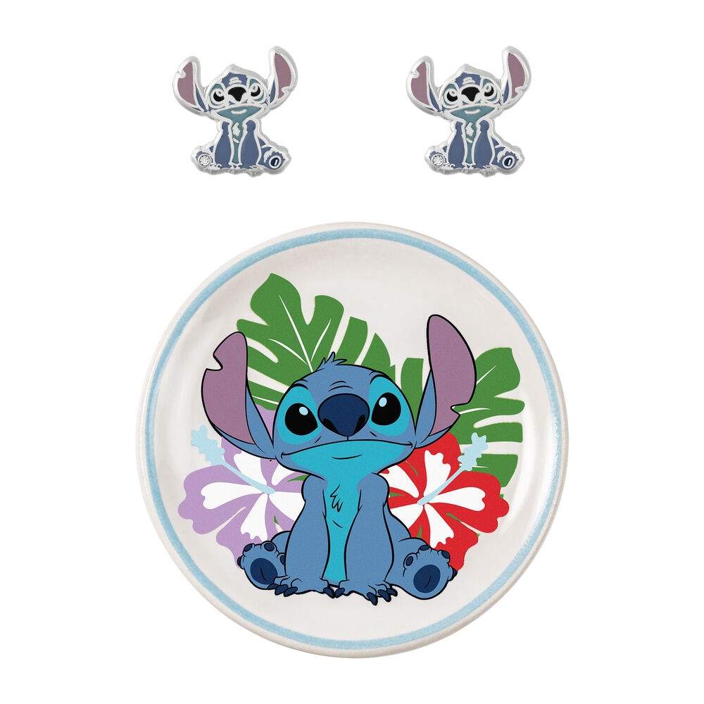 Disney Stitch øreringe + smykkeplade