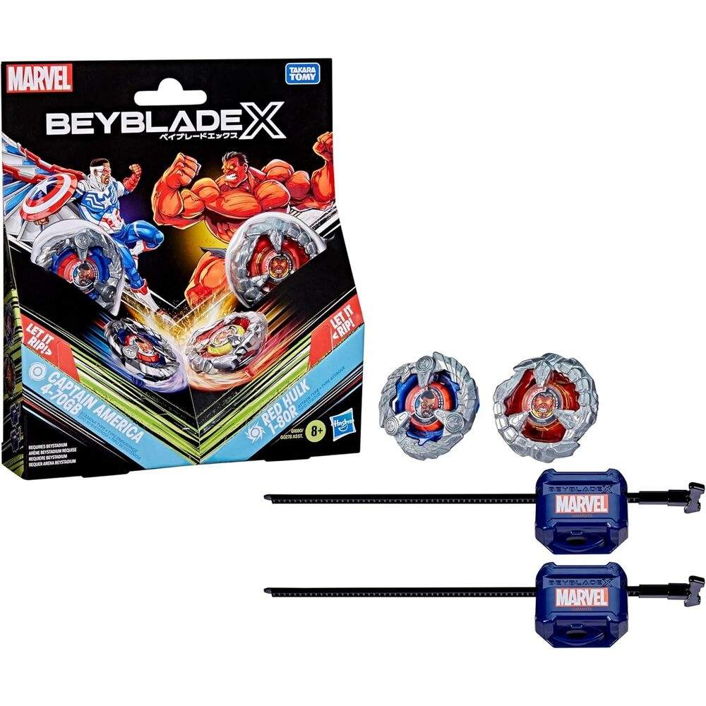 Beyblade X Captain America 4-70GB & Red Hulk 1-80R -settipeli