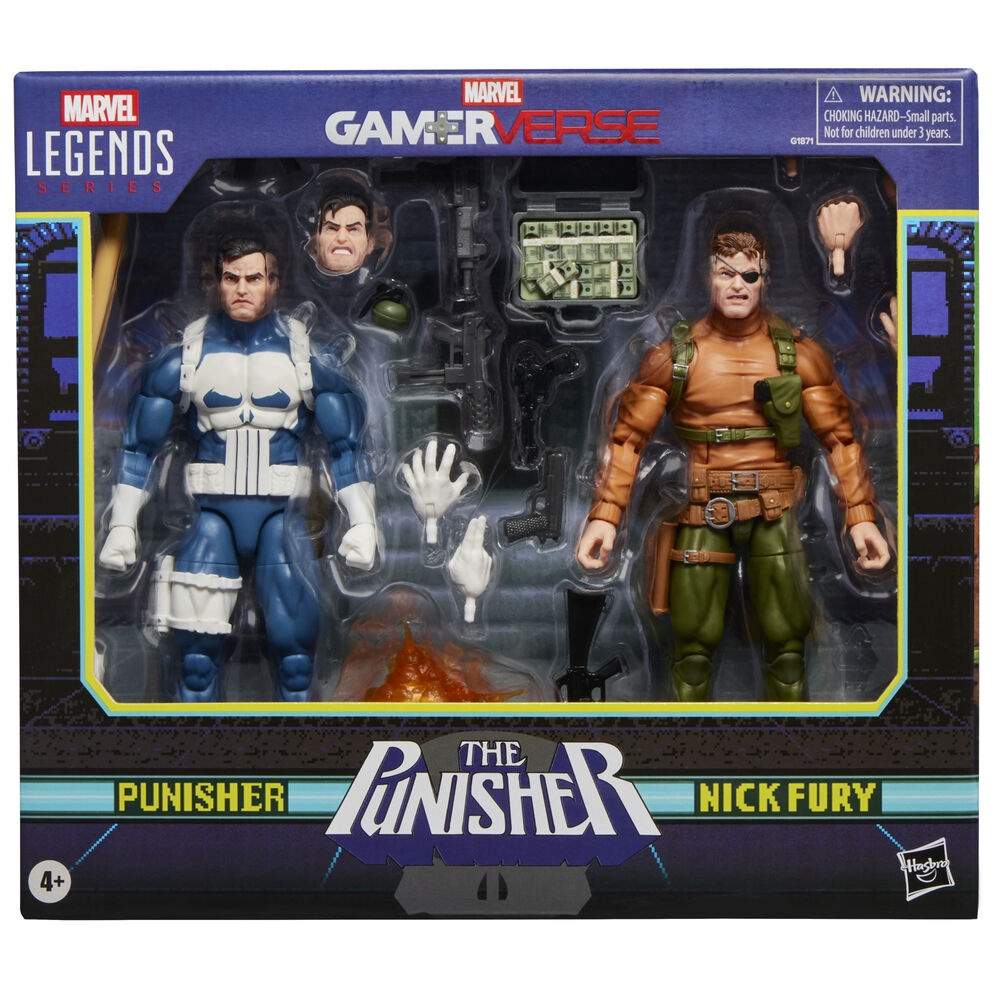 Marvel Legends -sarjan Gamerverse The Punisher Punisher & Nick Fury -figuuripakkaus, 2 kpl