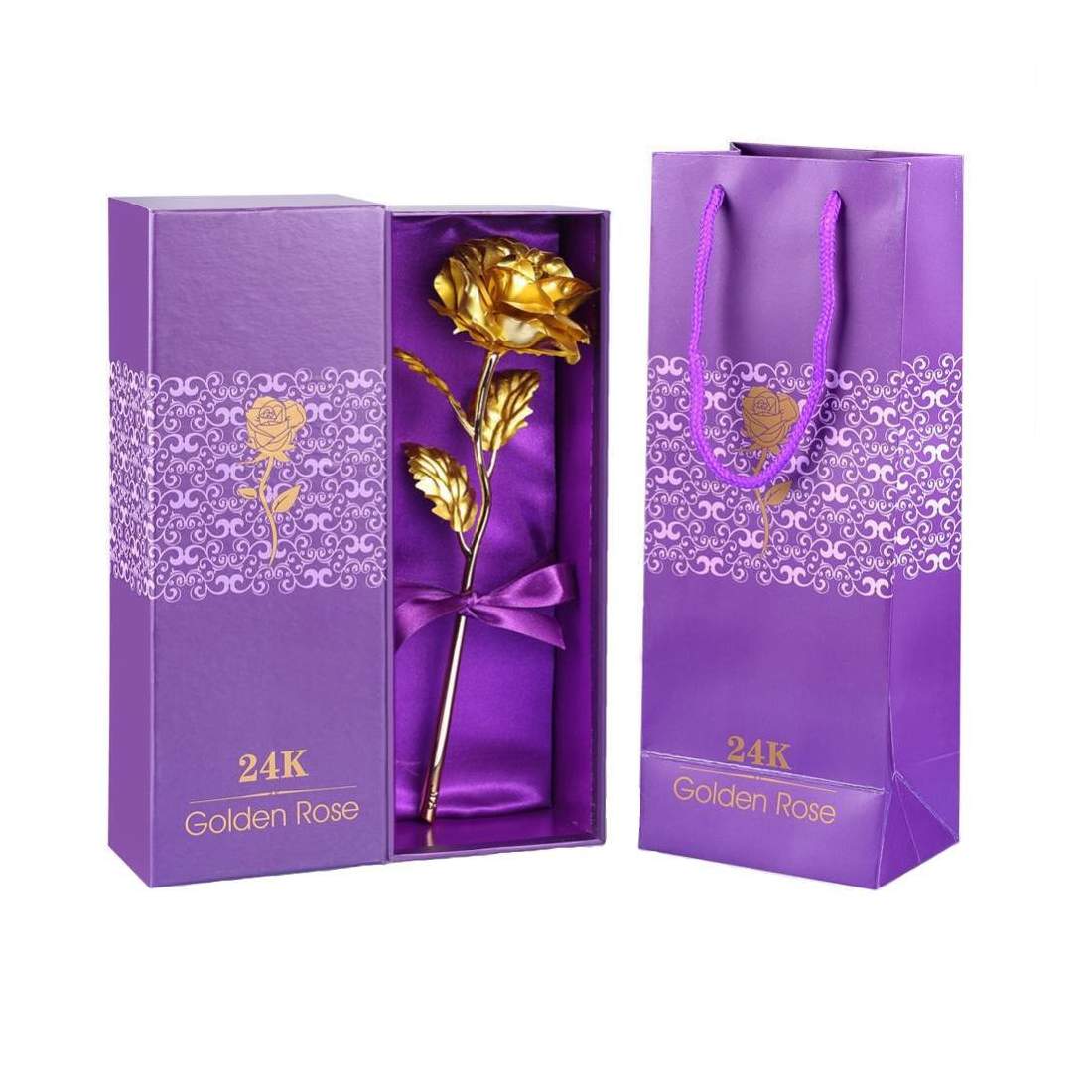Guldfärgad Ros med Presentbox | Hem & Hobby - Hem & Hushåll - Inredning & Dekoration - Övriga Inredningsdetaljer | Pryloteket