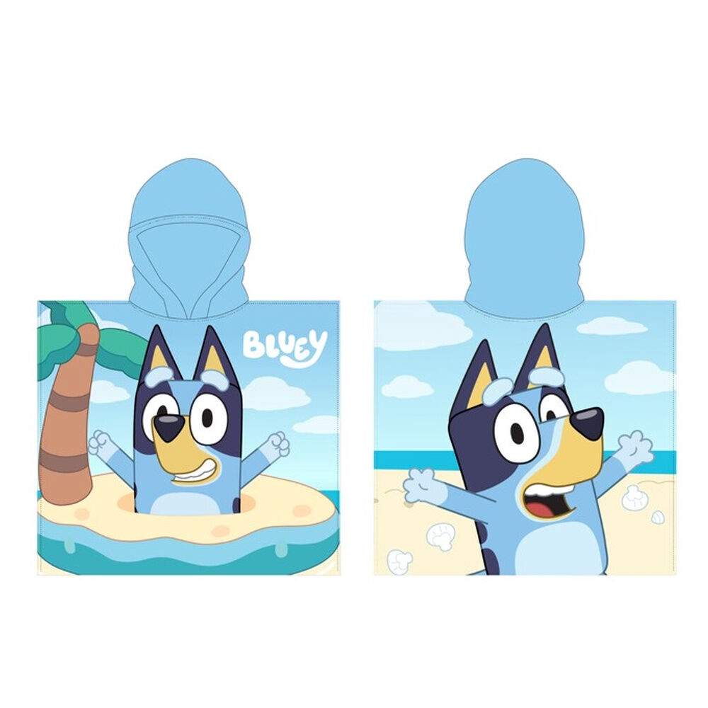 Sininen mikrokuituponchopyyhe