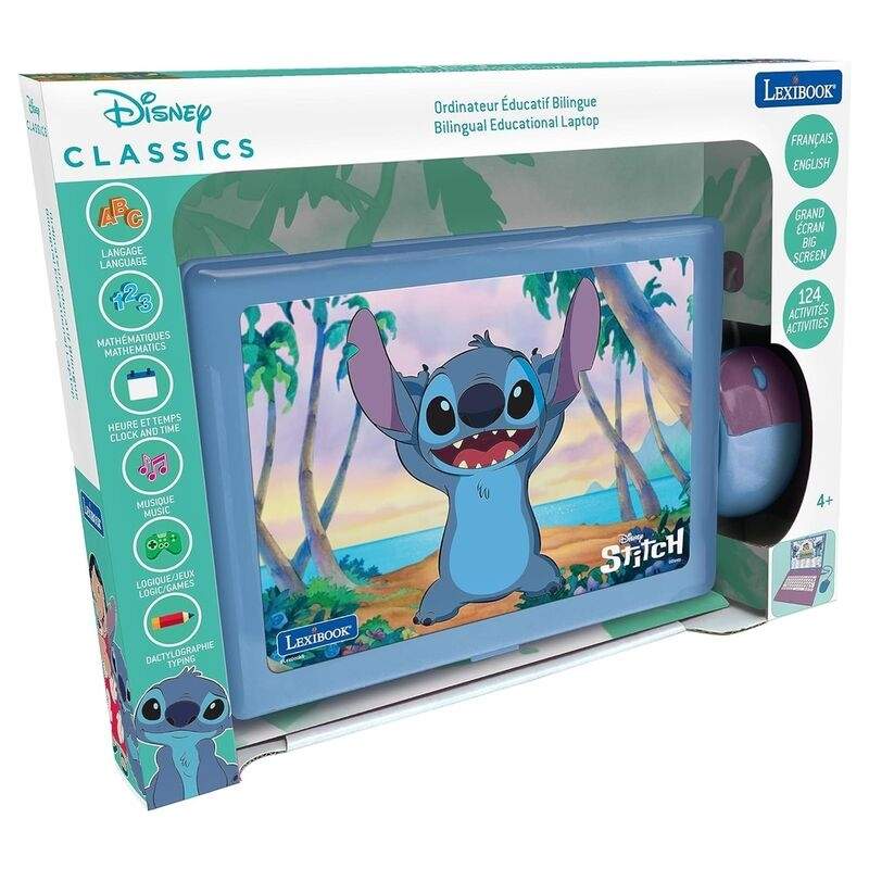 Disney Stitch -oppimiseen tarkoitettu kaksikielinen kannettava tietokone