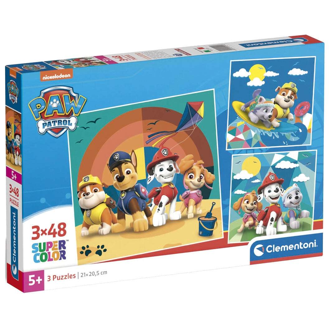 Paw Patrol puslespil 3 x 48 brikker