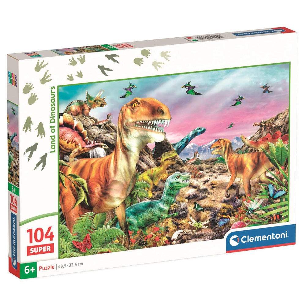 Dinosaur Land superpuslespil 104 brikker