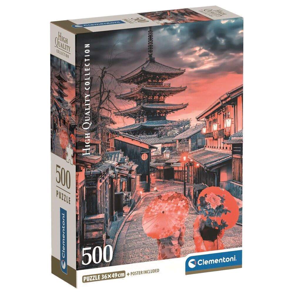 Høj kvalitets-aften i Kyoto-puslespil 500 brikker