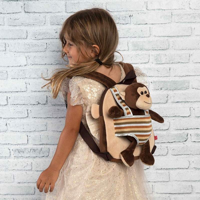 Max Monkey vändbar ryggsäck med plyschleksak 25 cm | Hem & Hobby | Pryloteket