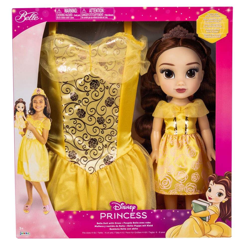 Disney Skønheden og Udyret Belle dukke + kostume 38 cm