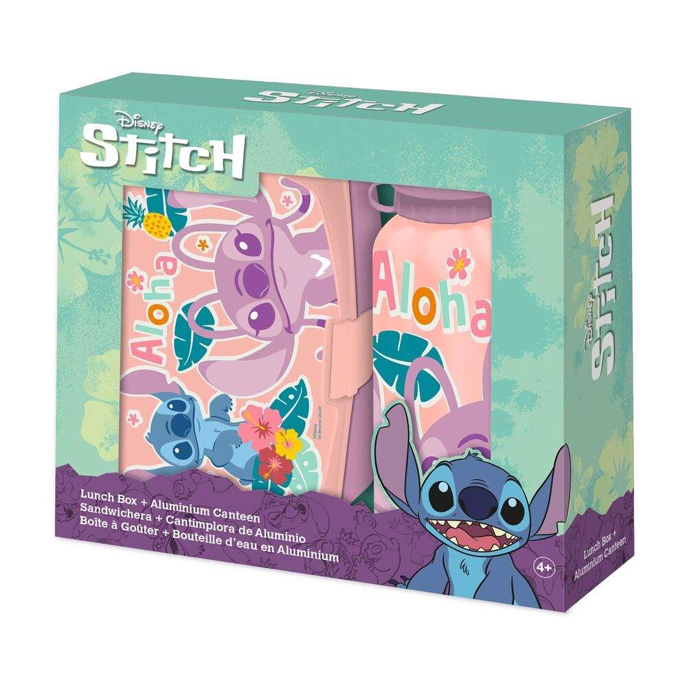Disney Stitch aluminiumsflaske 500ml + madkasse