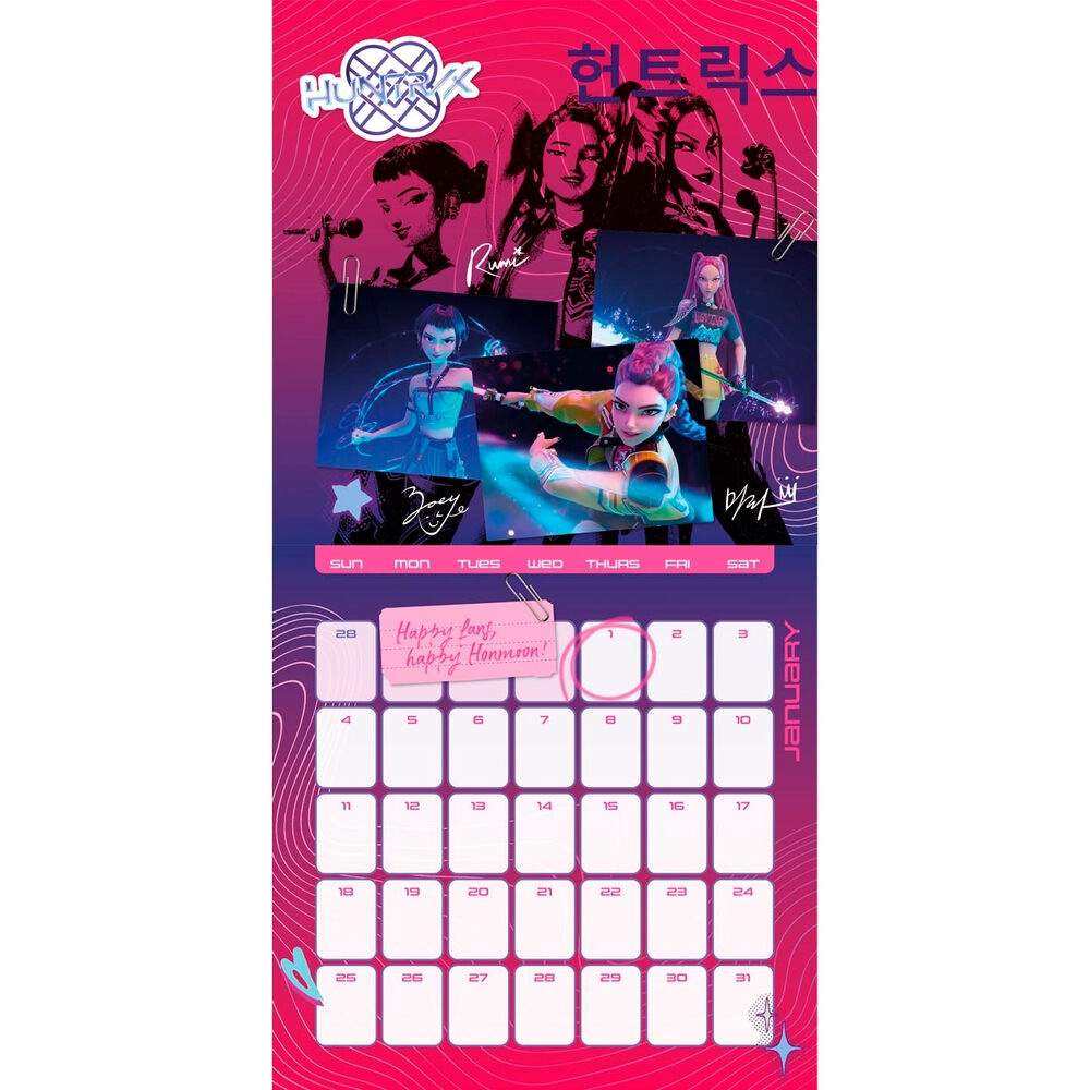 KPOP Demon Hunters vægkalender 2026