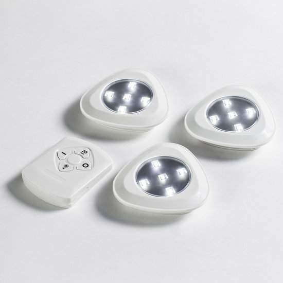 LED-spotlights med fjernbetjening – 3-pak, trådløs belysning