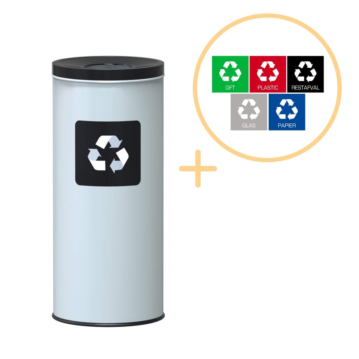 45L Eco Steel genbrugsbeholder – Sort, holdbar og stilfuld