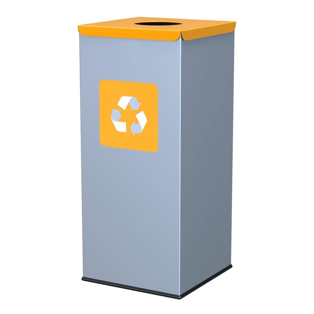 Genbrugsbeholder 60L, Gul – Holdbart stål, Skridsikker