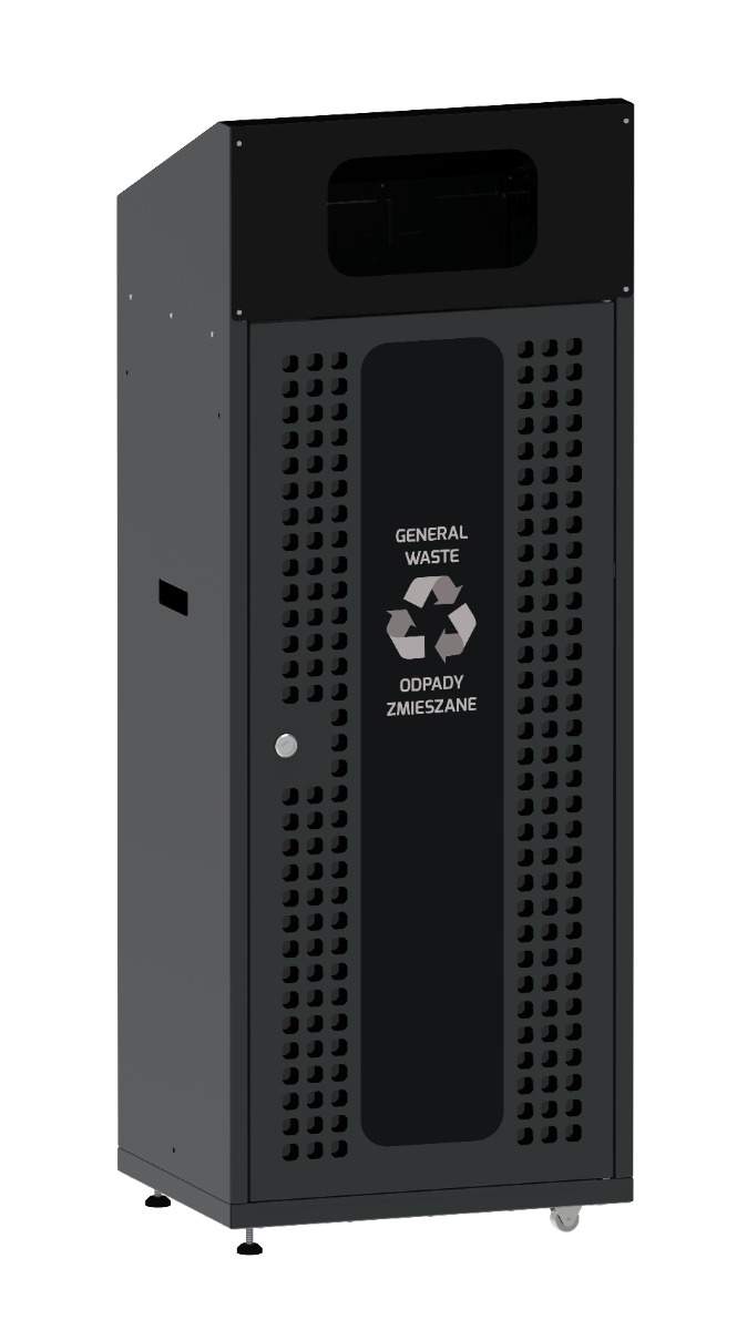 Genbrugsbeholder – 180L galvaniseret stål, letflyttende hjul