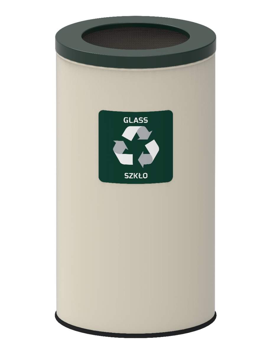 75L Eco Nord hvid genbrugsbeholder – holdbart stål