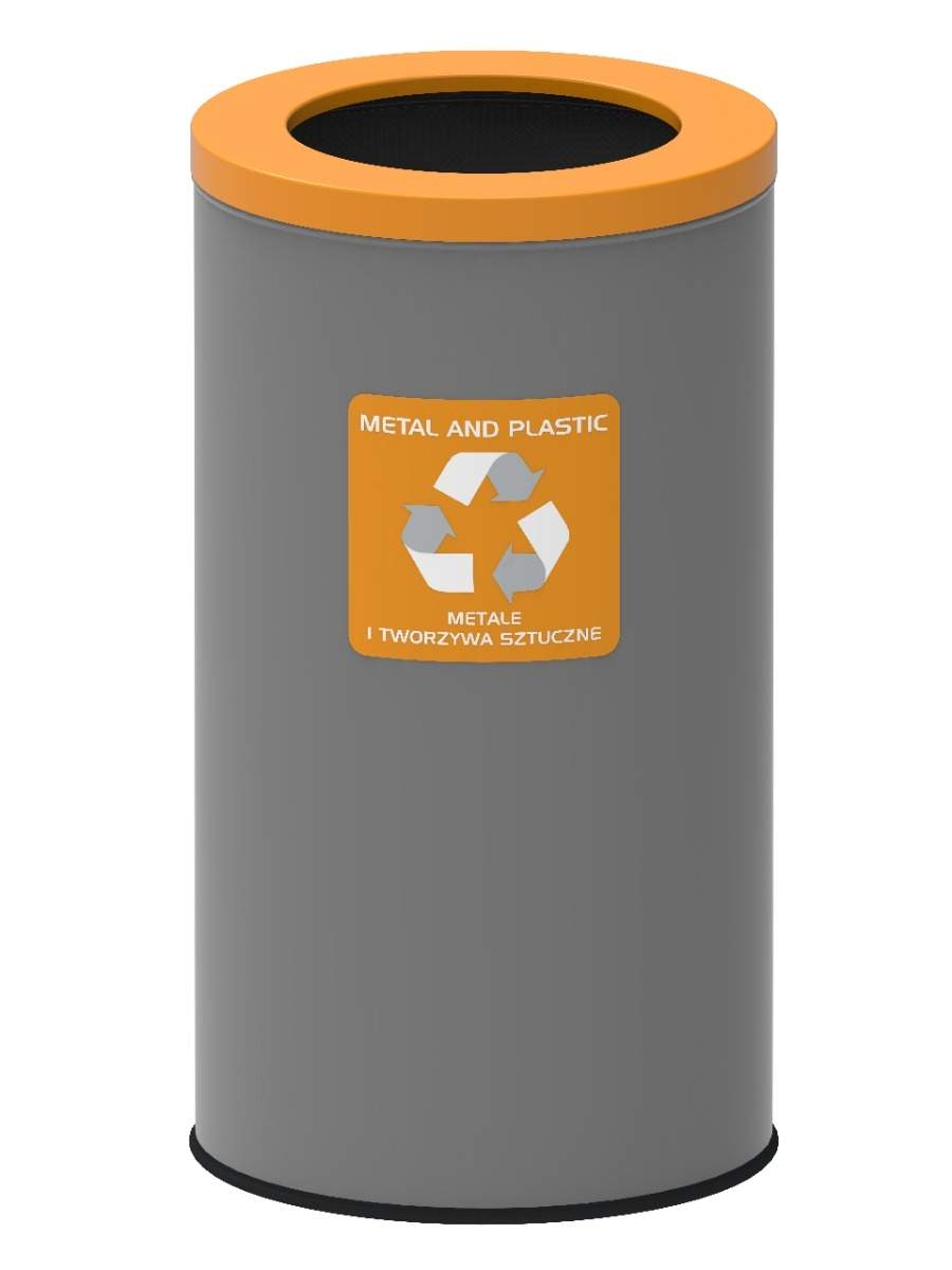 Gul 75L genbrugsbeholder – Holdbart stål, nem affaldssortering