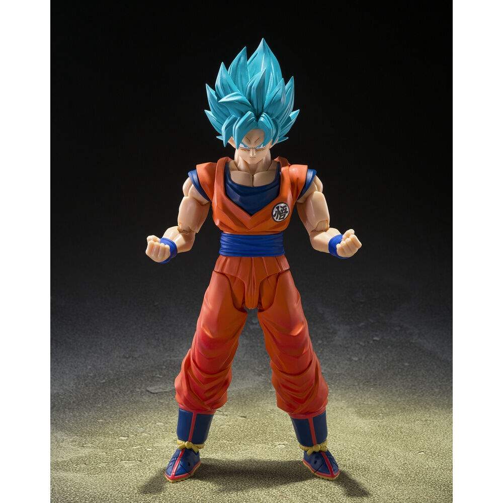 Dragon Ball Super Super Saiyan Gud Super Saiyan Son Goku Blå Kraft Transcending Limits S.H.Figuarts figur 14,5 cm