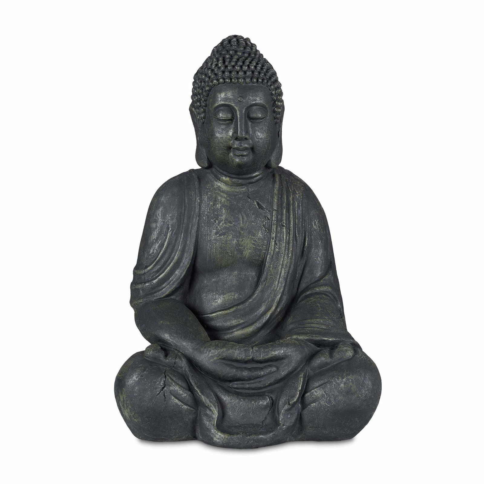Grå, vintage-lignende Buddha-statue 70 cm