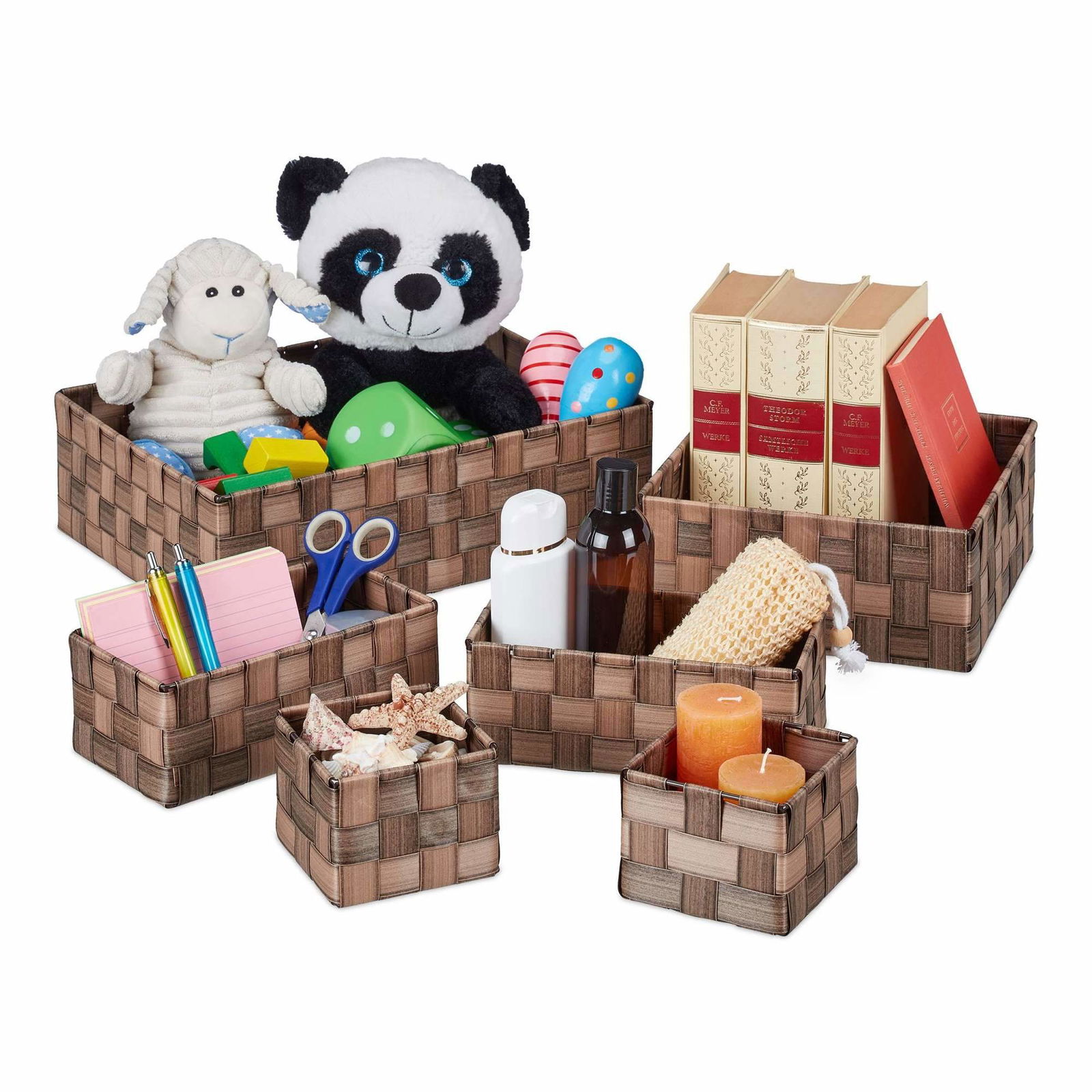 Sæt med 6 plastopbevaringskurve