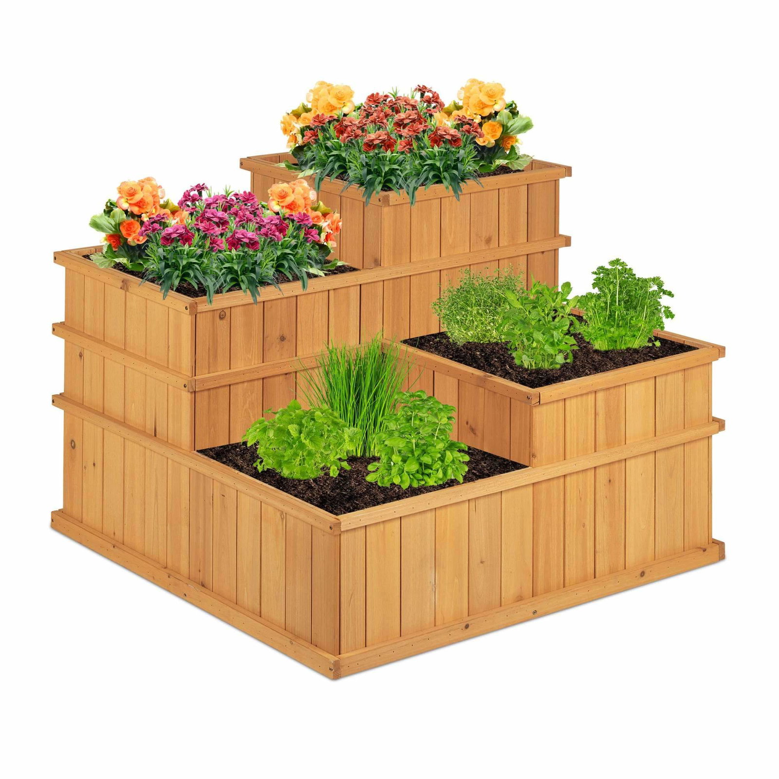 4-lags hævet blomsterbed