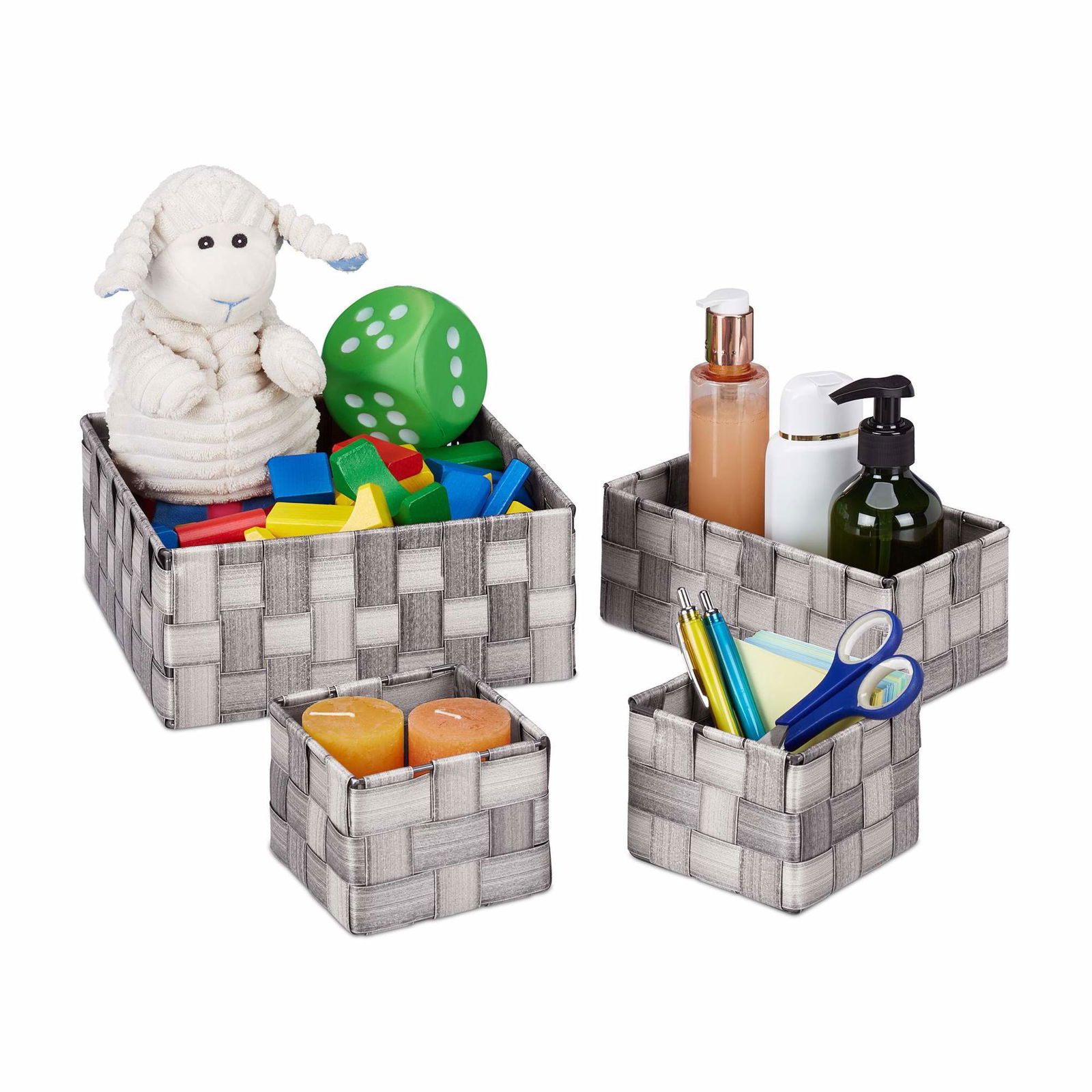 Sæt med 4 plastopbevaringskurve