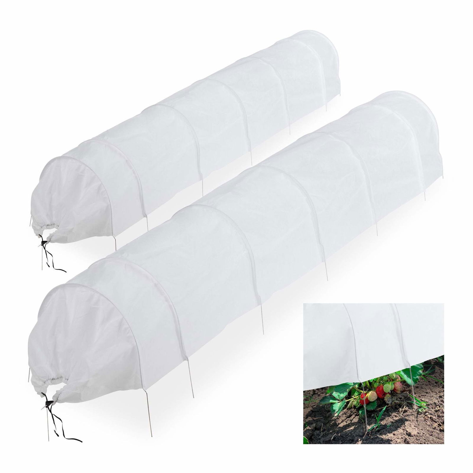 Sæt med 2 PVC Grow Tunnels 3,4 m
