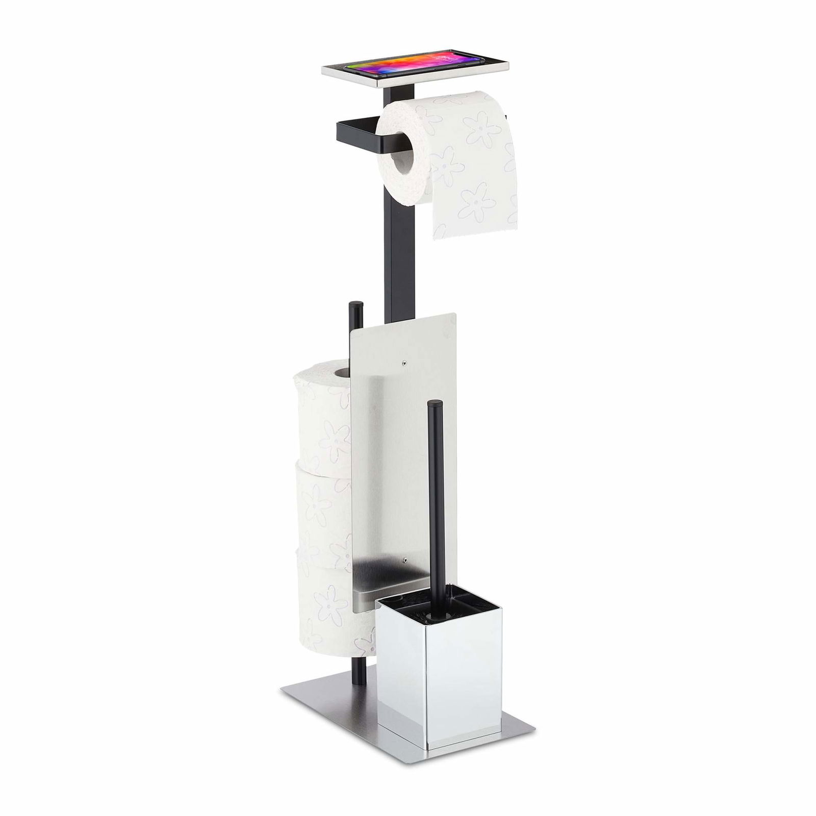 Toiletsæt med bakke i mat sort