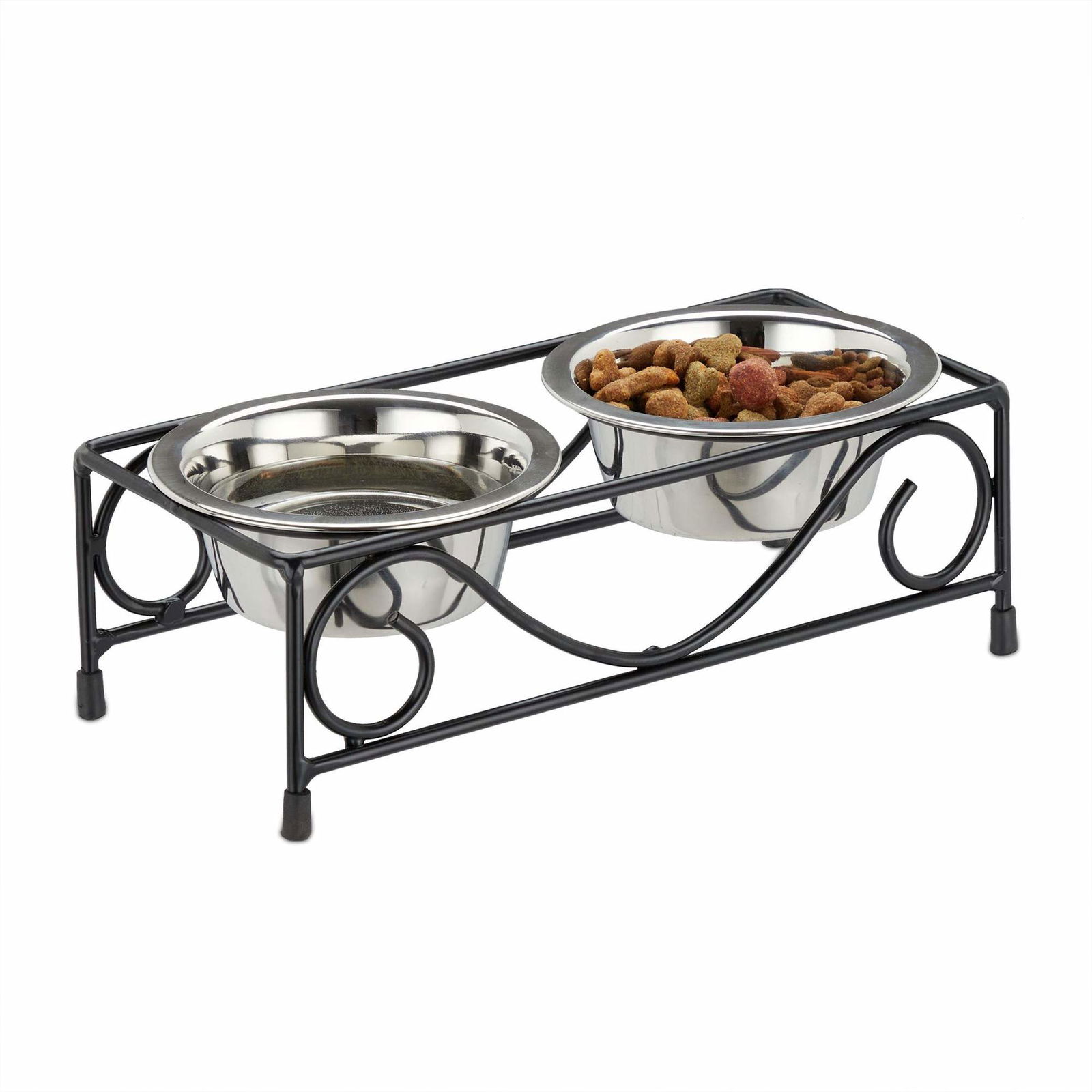 Hundeskålsæt med udsmykket holder