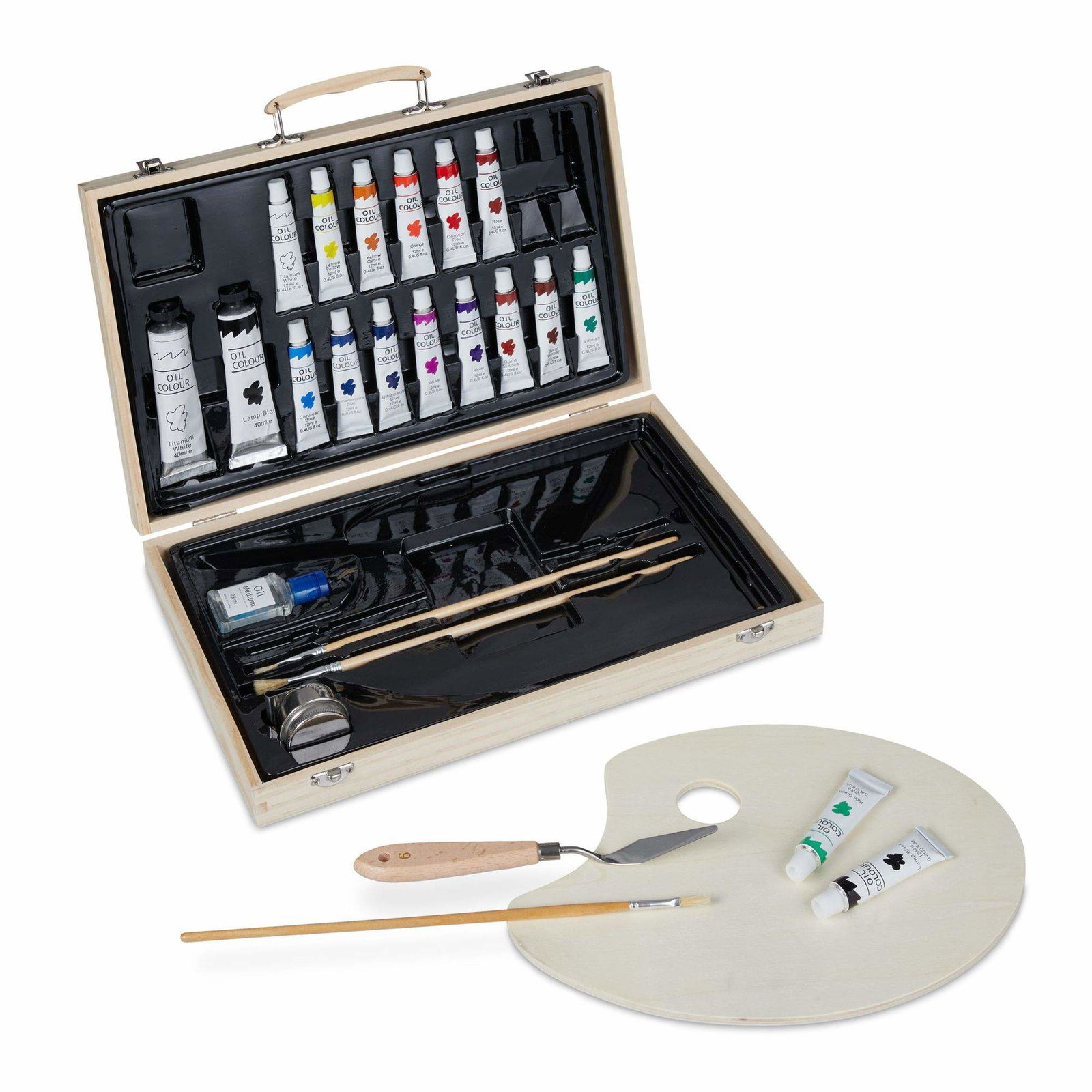 Målarfodral i trä med oljefärger | Hem & Hobby | Pryloteket