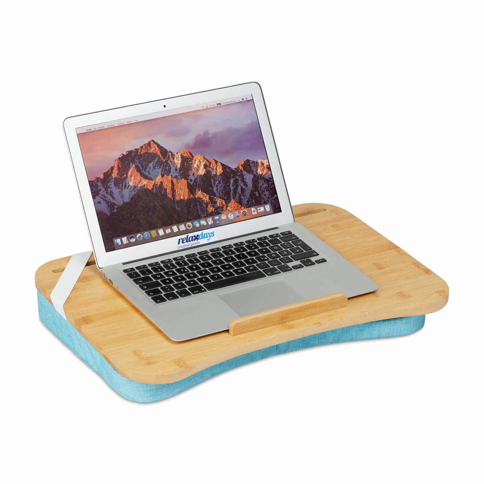 Blå Lapdesk med bambusbakke