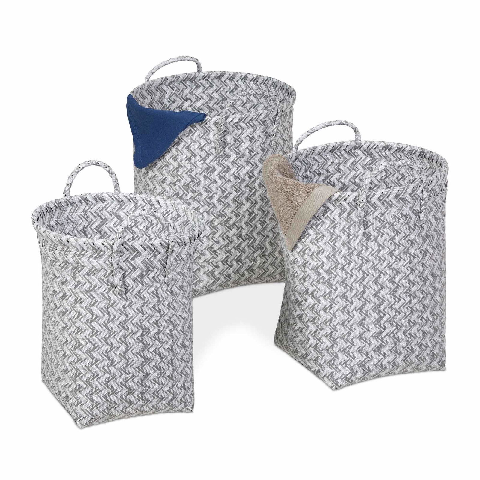 Vævet vasketøjskurv sæt med 3