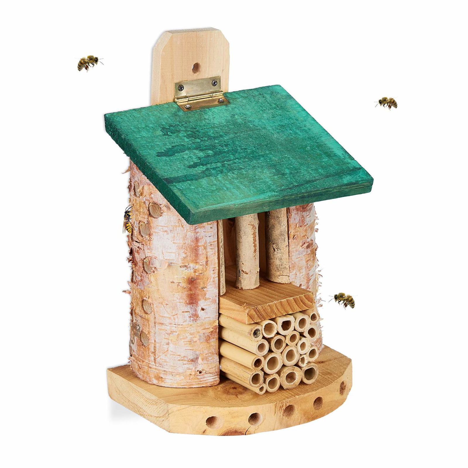 Insekthotel for bier med grønt tag