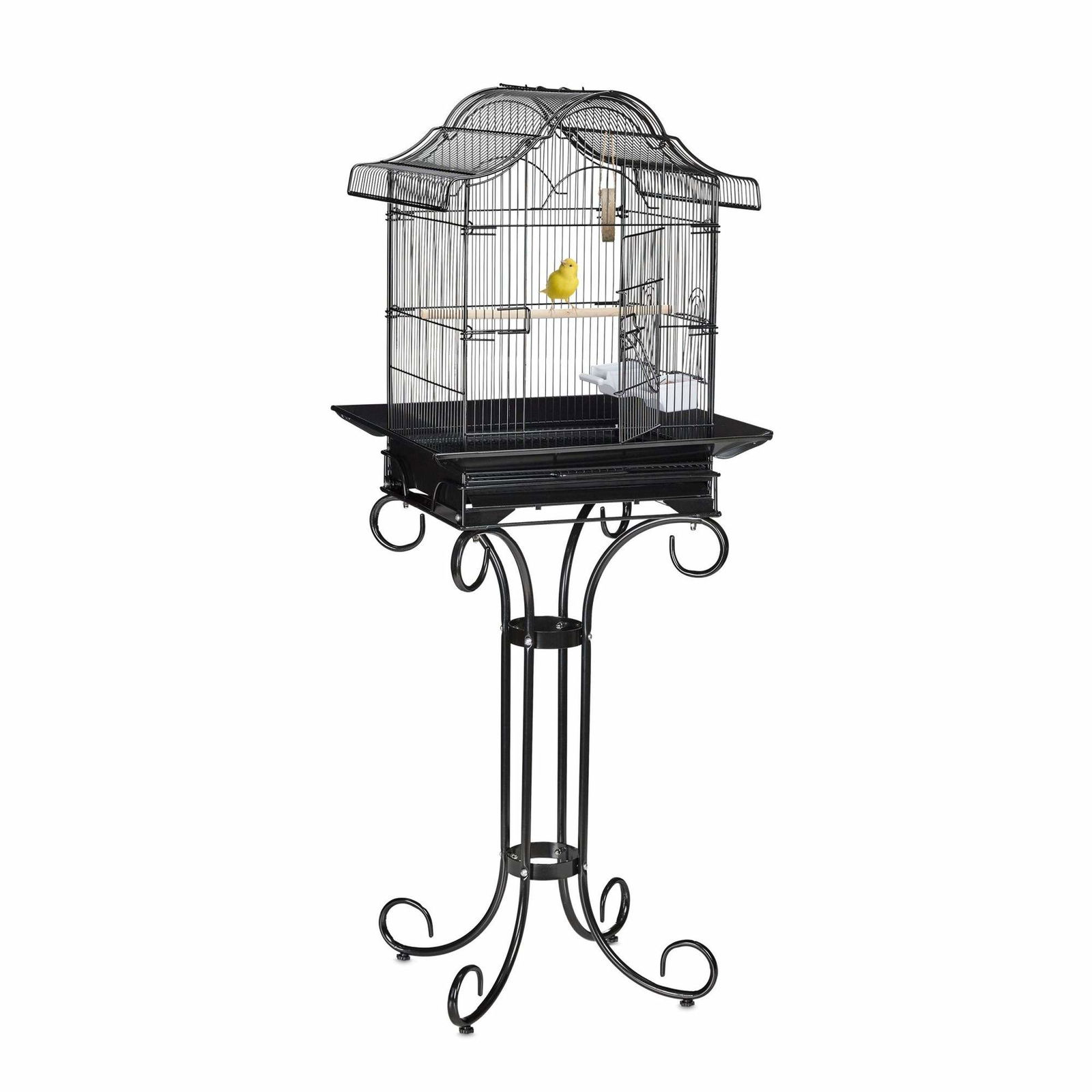 Svart fågelbur med stativ | Hem & Hobby - Hem & Hushåll - Kök - Servering - Skålar | Pryloteket