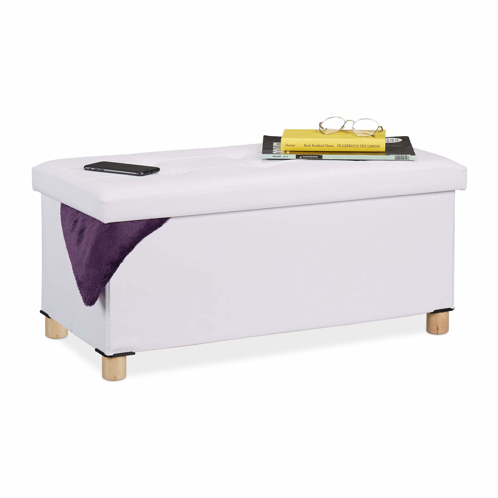 Opbevaringsbænk med træfødder