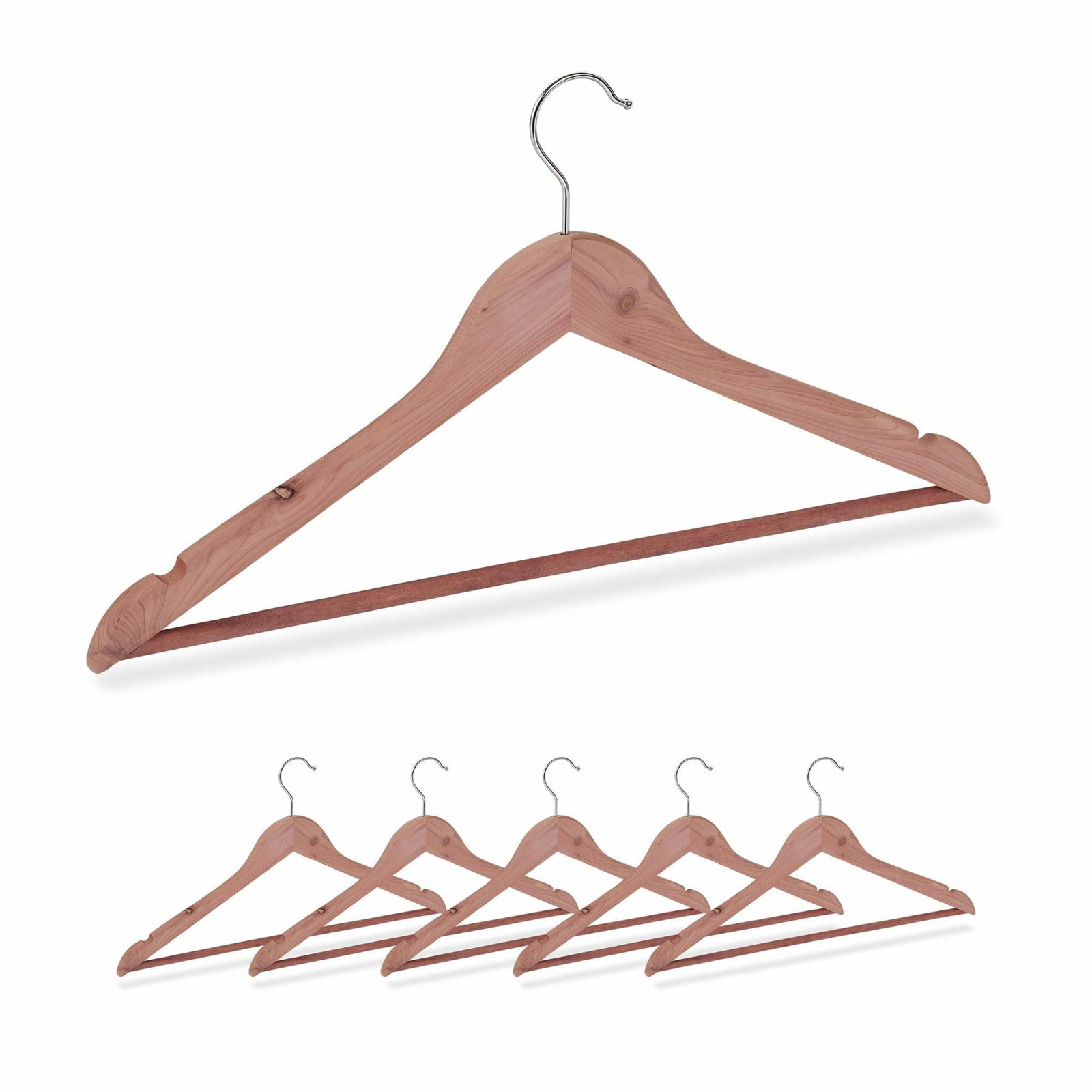 Klädhängare i cederträ med 6 st | Mode & Accessoarer - Kläder | Pryloteket