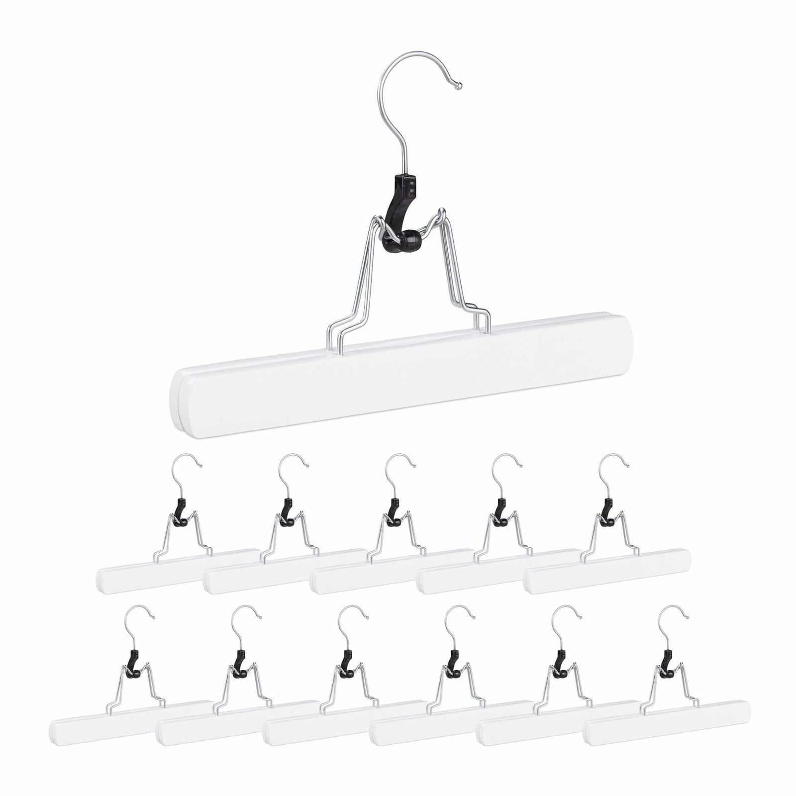 Set med 12 vita byxhängare | Mode & Accessoarer - Kläder | Pryloteket