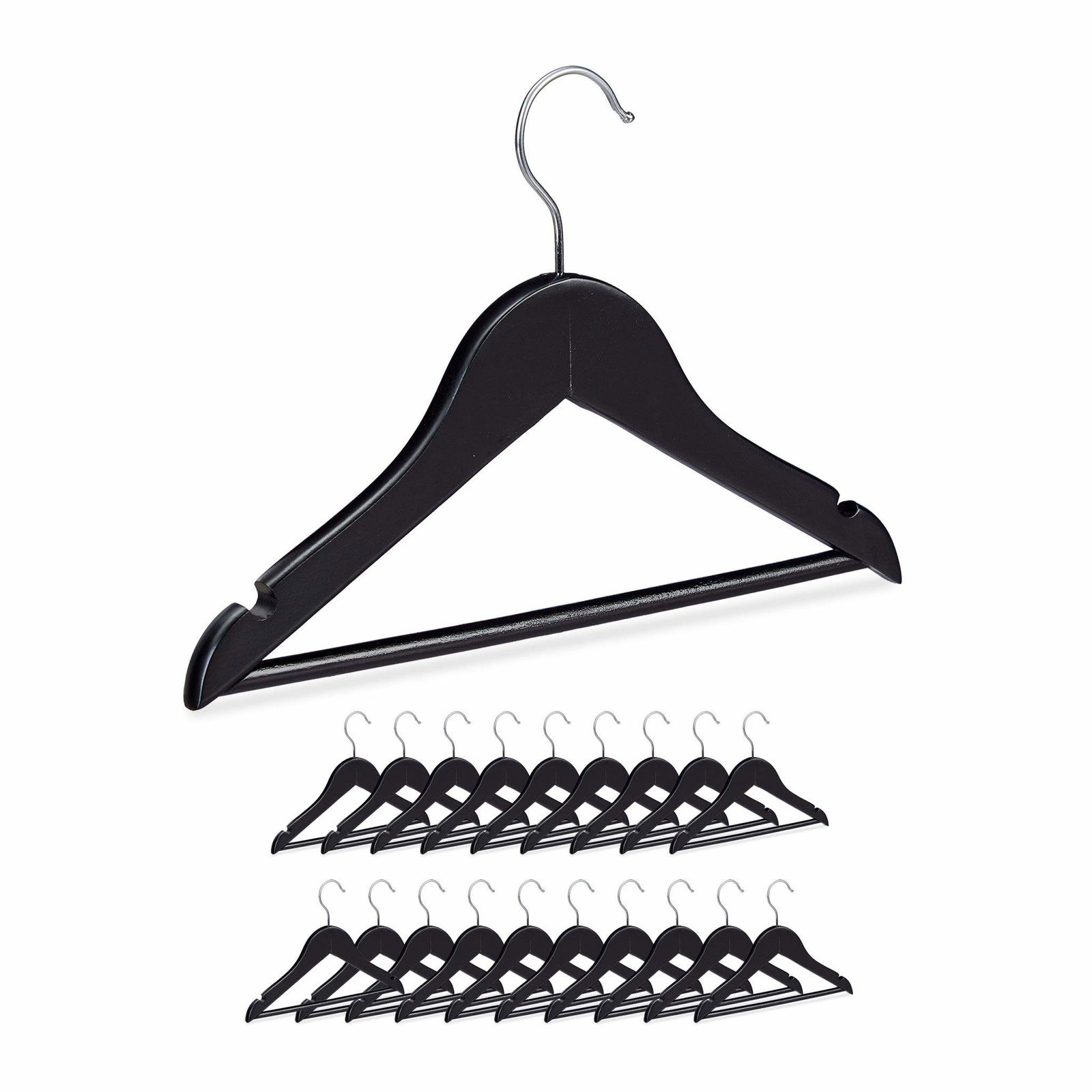 Sorte træbøjler til børn