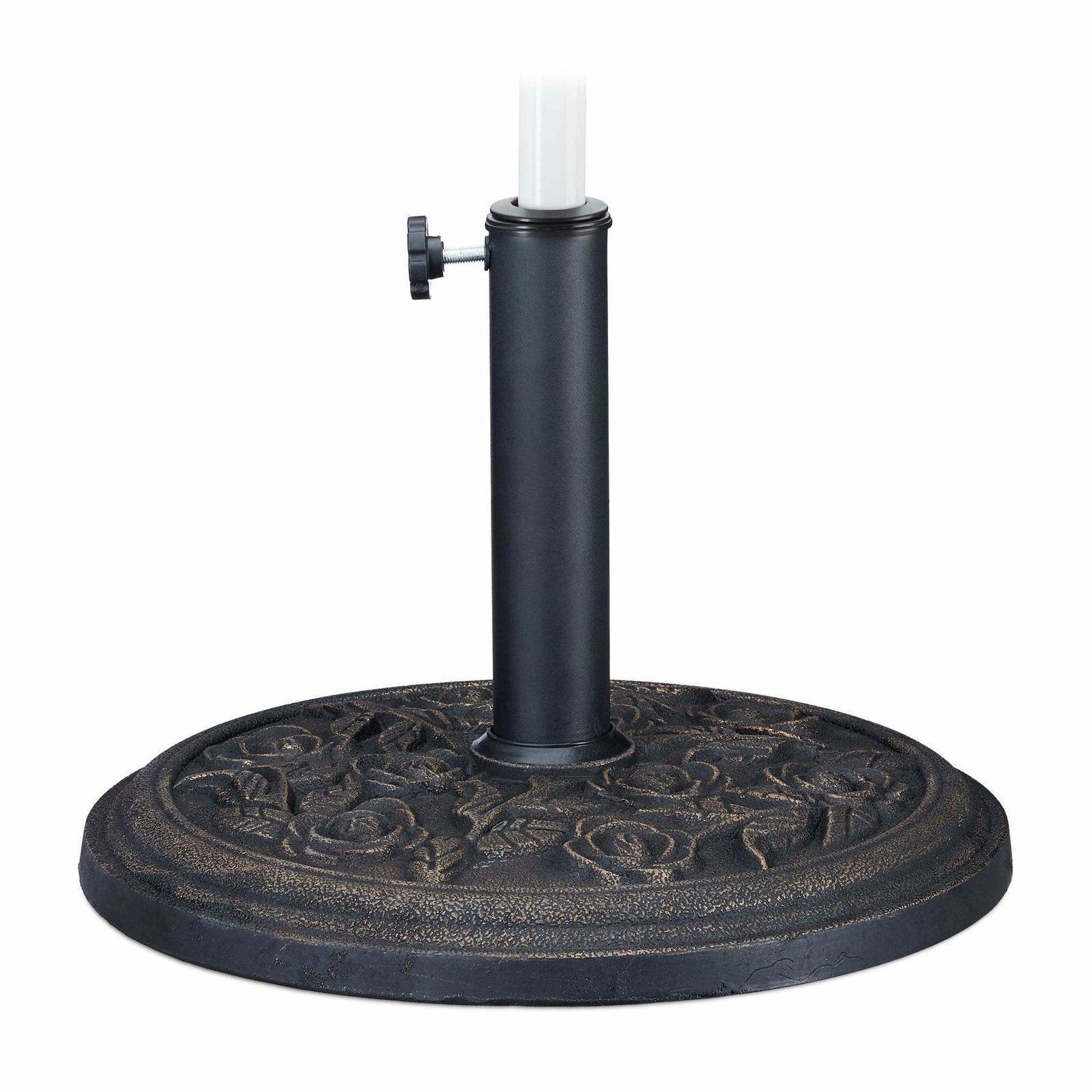 Svart parasollställ med rosmönster | Hem & Hobby - Hem & Hushåll - Trädgårdsartiklar - Parasoll | Pryloteket