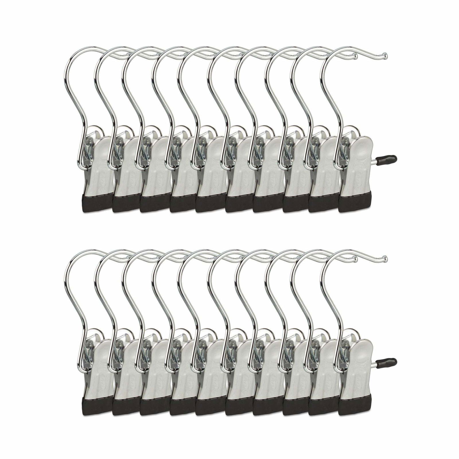 Drejelige støvlebøjler Sæt med 20 enkelt metalclips bøjler