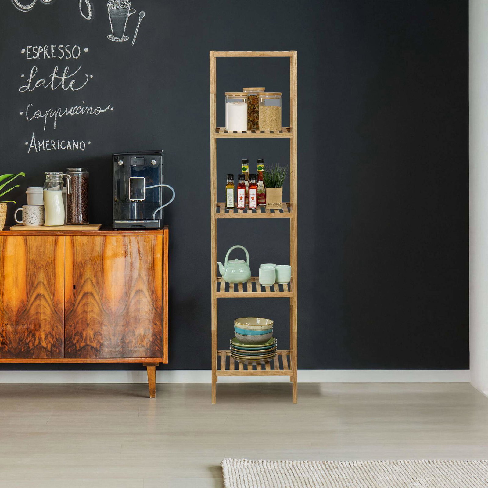 Badrumshylla i valnöt med öppna hyllor | Hem & Hobby - Hem & Hushåll - Textil - Handdukar | Pryloteket