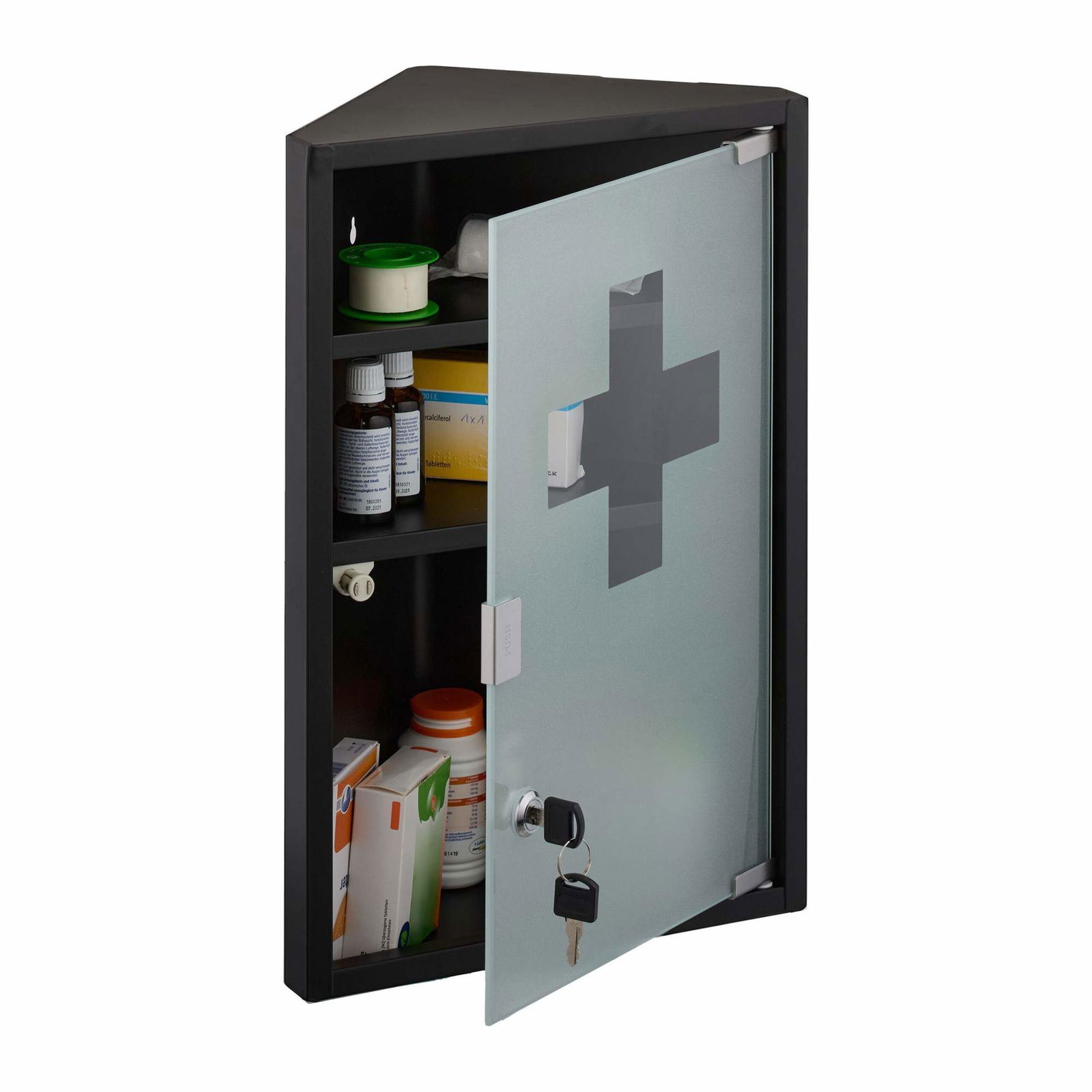 Medicinskab med glaslåge