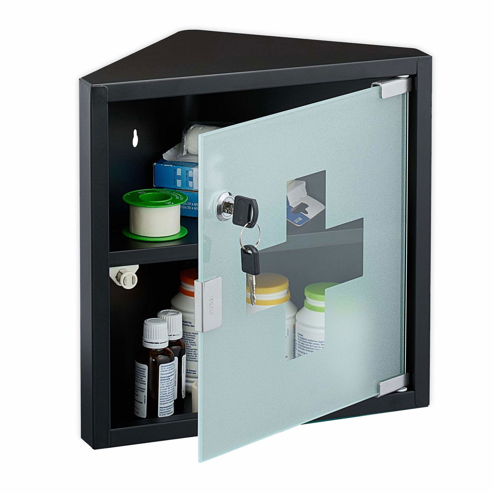 Medicinskab med glaslåge