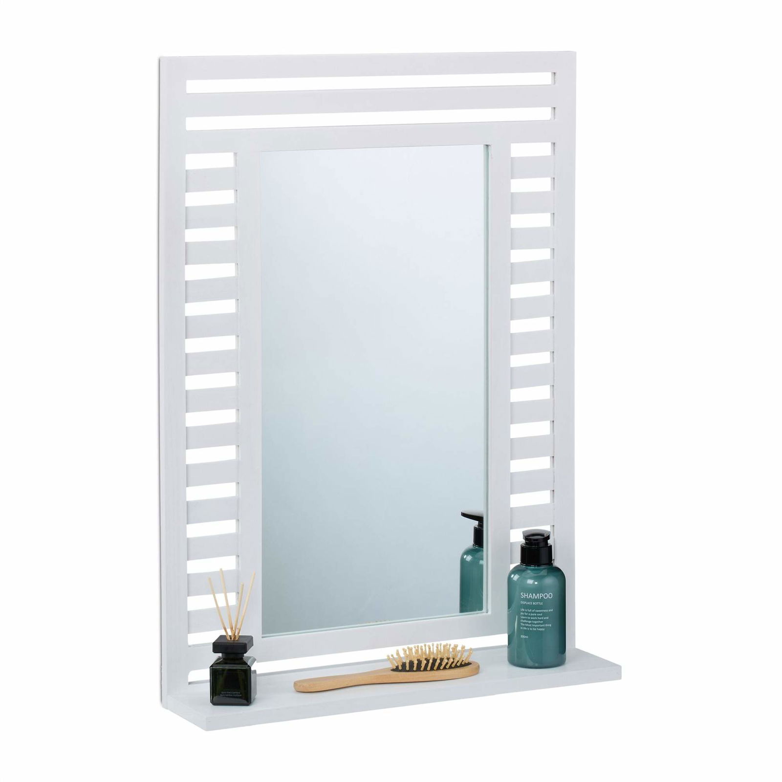 Badrumsspegel med hylla i vitt | Hem & Hobby - Hem & Hushåll - Badrum - Tandborsthållare | Pryloteket