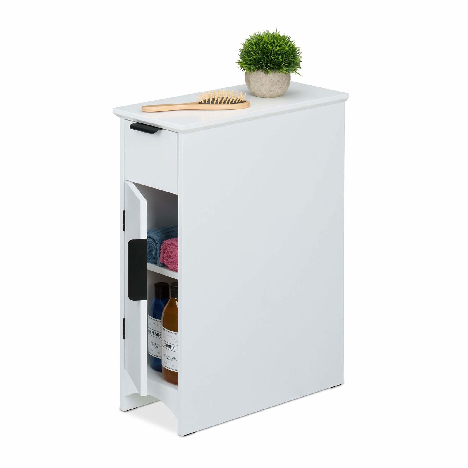 Nicheskab med skuffe og låge