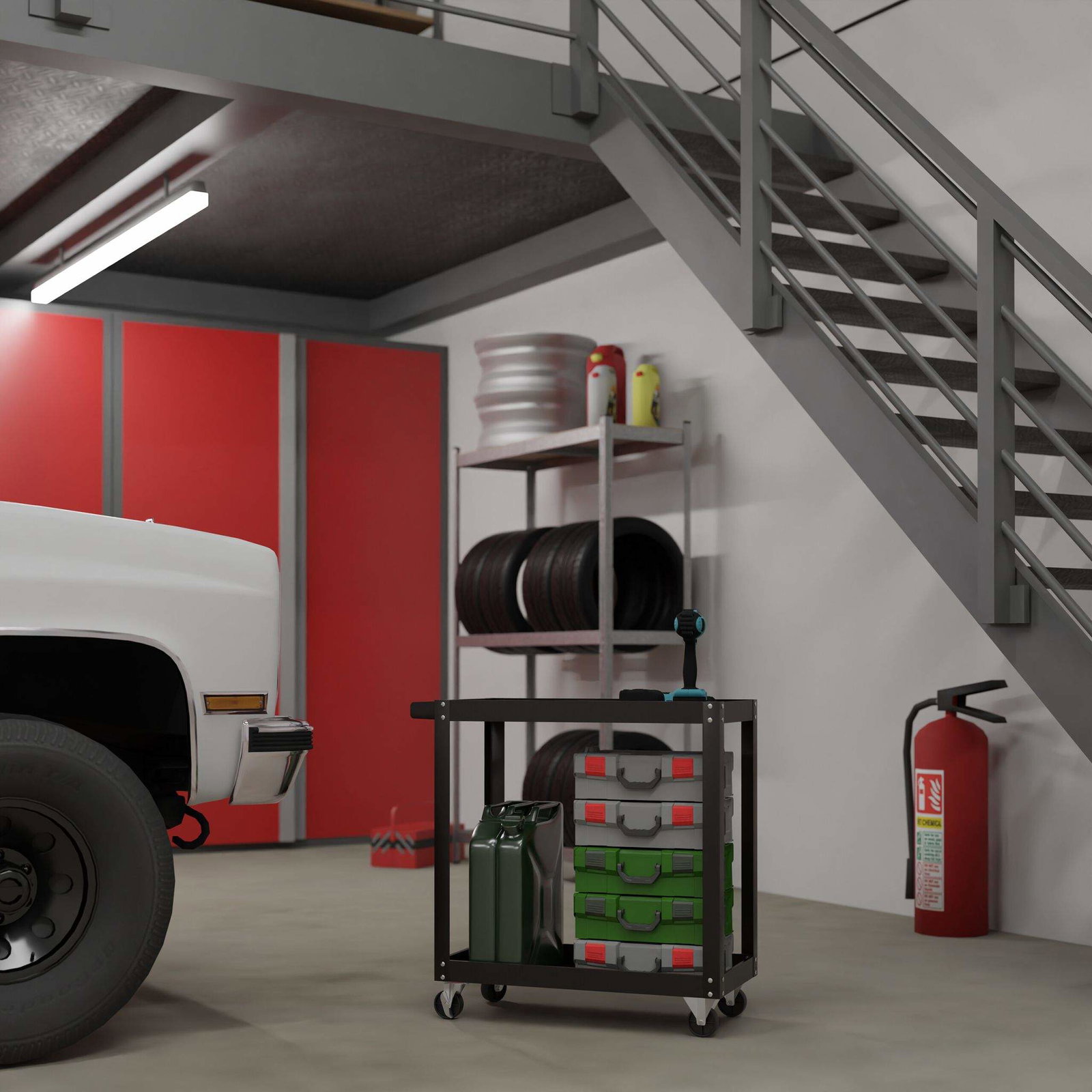 Verktygsvagn med 2 hyllplan | Hem & Hobby - Hem & Hushåll - Bygg | Pryloteket