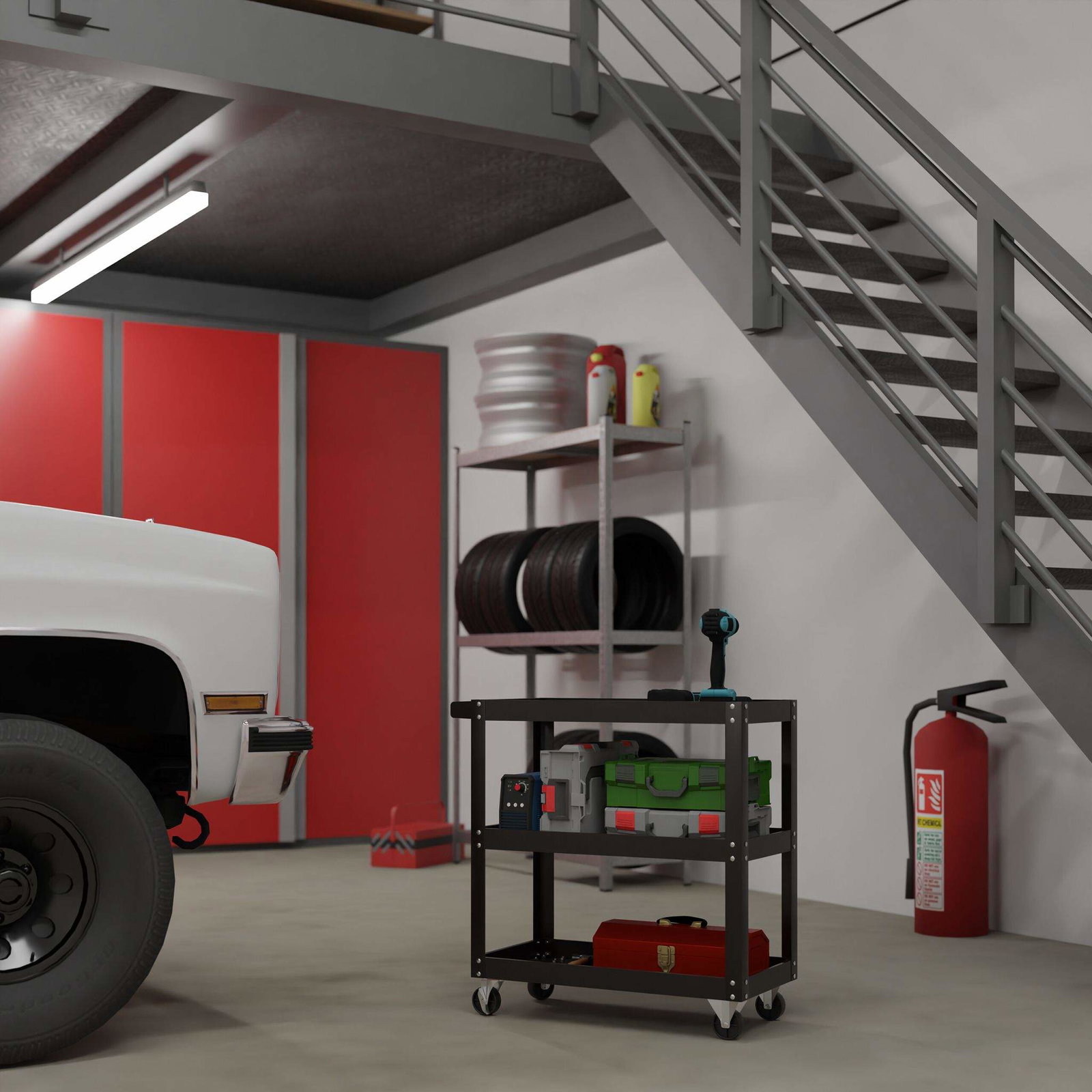 Verkstadsvagn med 3 hyllplan | Elektronik - Tillbehör Mobil & Surfplatta - Skärmskydd - LG | Pryloteket