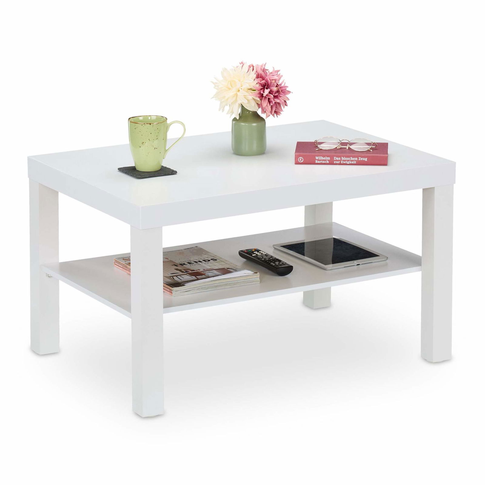 Sofabord 2 hylder hvid