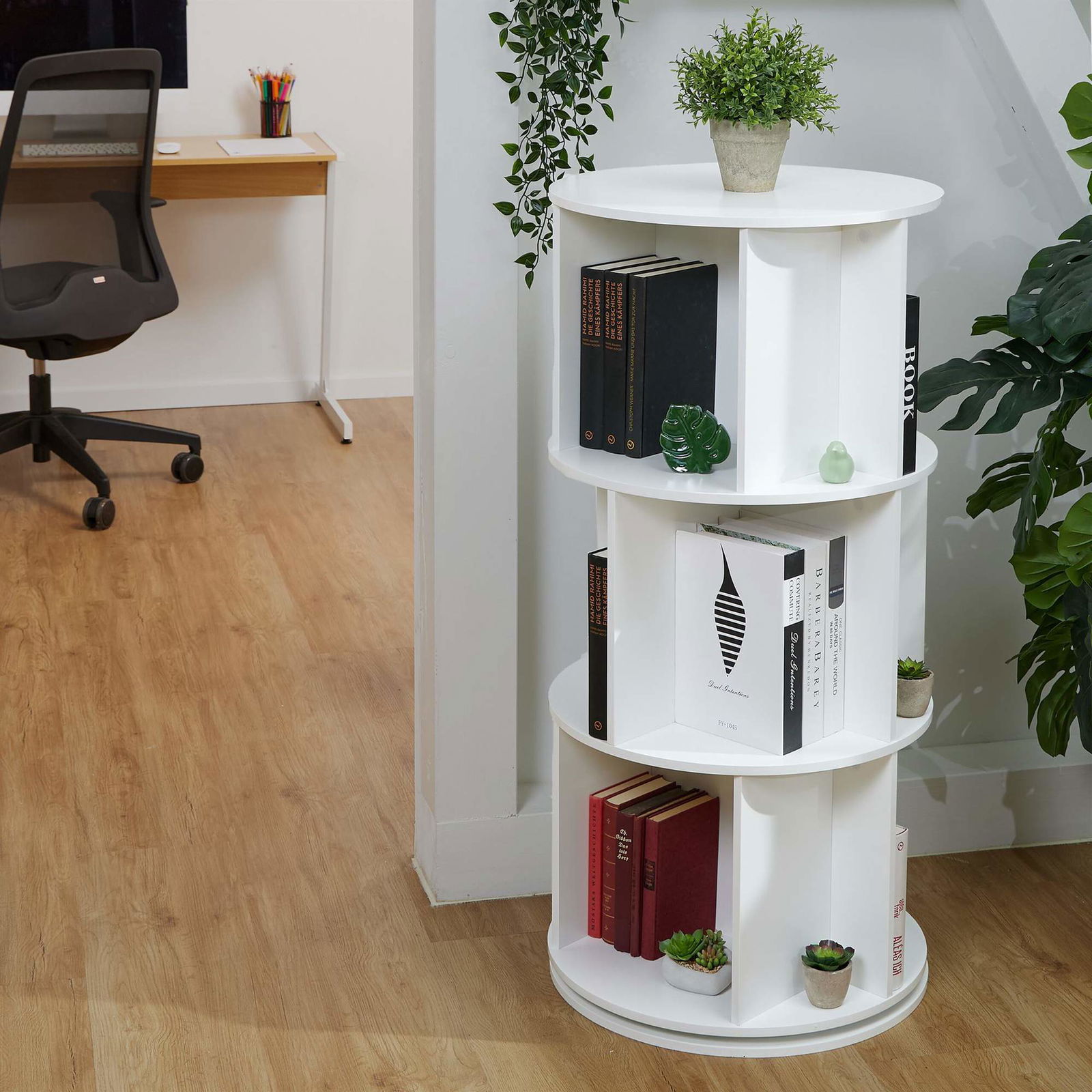 Rund drejelig bogreol