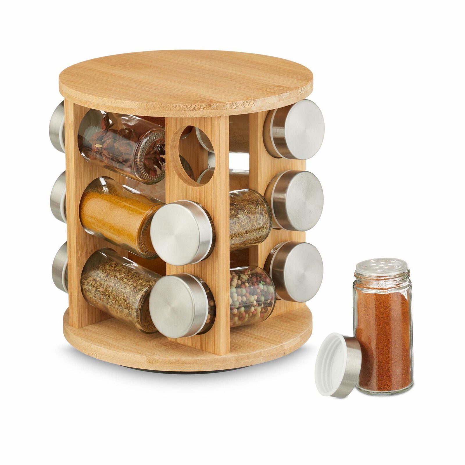Krydderi karrusel med 12 glas