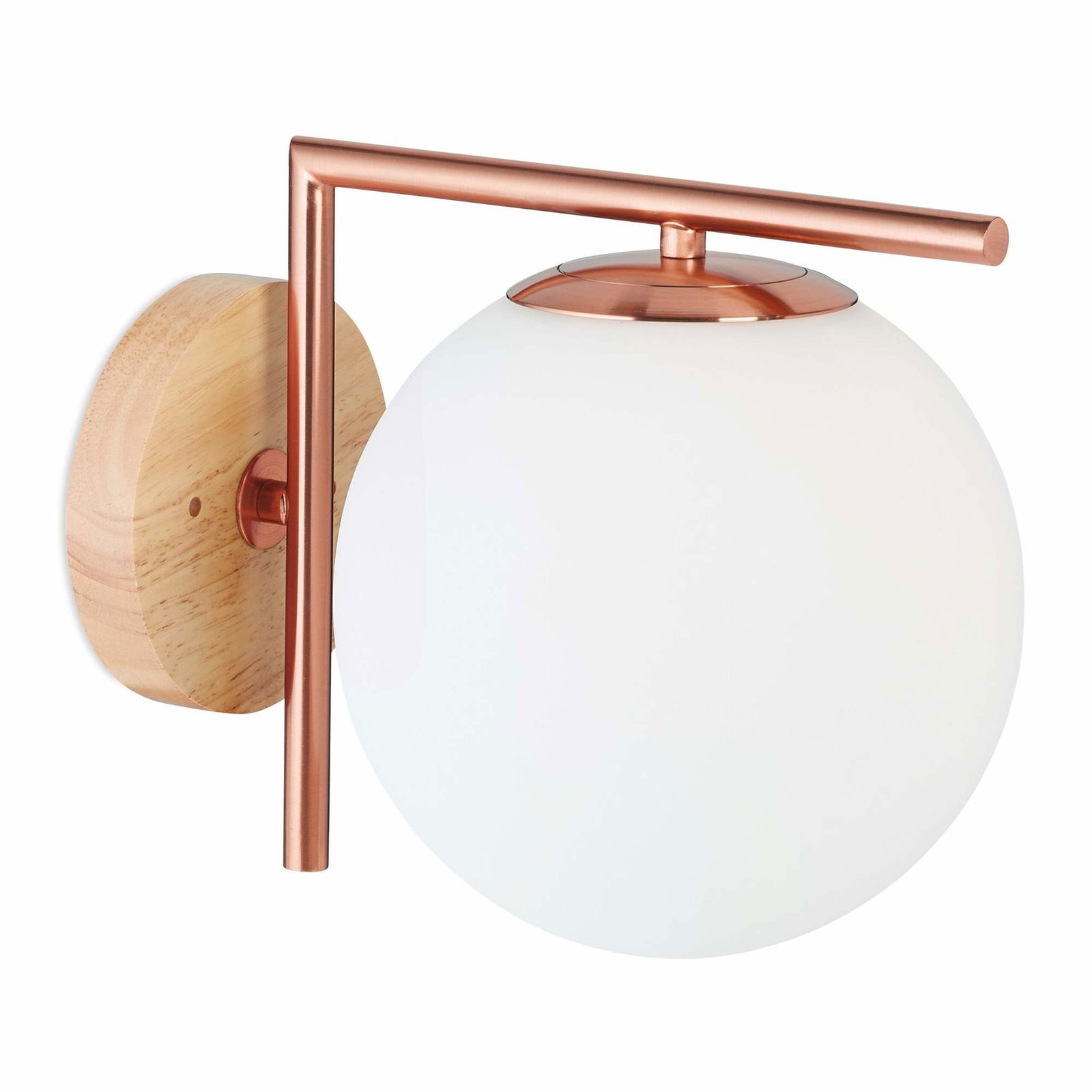 Væglampe i kobberfarvet glas